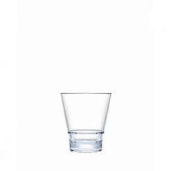 STRAHL Capella Stack Double Rocks 14 oz. Polycarbonate Glasses - Set of 4 - Durable Cocktail & Highball Glasses