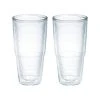 Tervis Clear 24 oz. 2-Pack Double Walled Insulated Plastic Tumblers - No Lid, Durable & Eco-Friendly