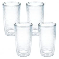 Tervis Clear Plastic 16 oz. 4-Pack Double Walled Insulated Tumblers - No Lid Included