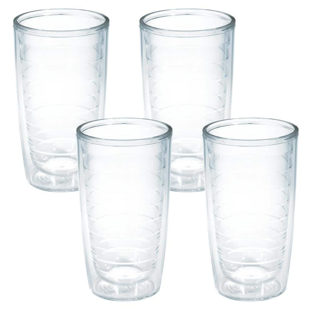 Tervis Clear Plastic 16 oz. 4-Pack Double Walled Insulated Tumblers - No Lid Included 1 Tervis Clear Plastic 16 oz. 4-Pack Double Walled Insulated Tumblers - No Lid Included