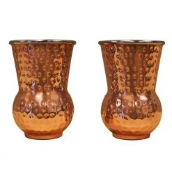 Hammered Copper Whiskey Tumblers (Set of 2) - Elegant Bourbon Glasses by Epicureanist