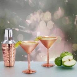 Old Dutch Solid Copper Martini Glasses (Set of 2) - Elegant Cocktail Glasses -Drinkware Shop copper old dutch martini glasses 1501 1f 1000