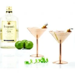 Old Dutch Solid Copper Martini Glasses (Set of 2) - Elegant Cocktail Glasses -Drinkware Shop copper old dutch martini glasses 1501 76 1000