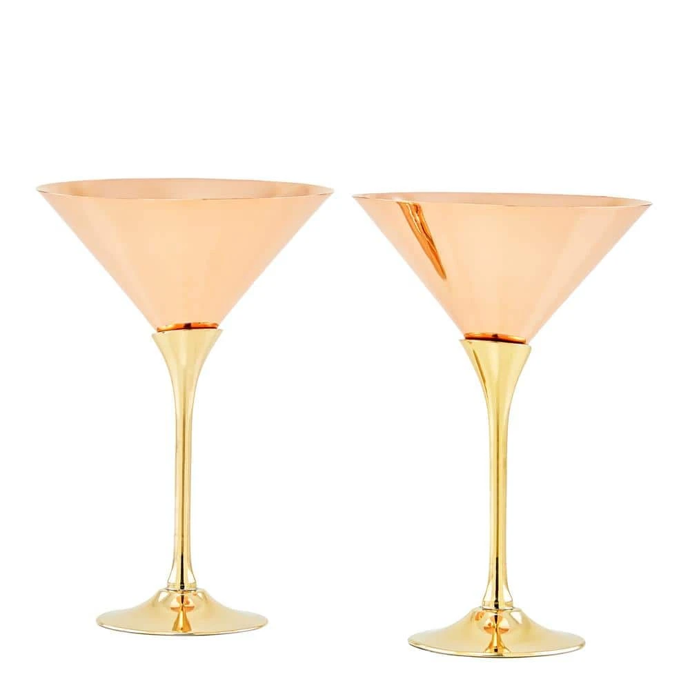 Old Dutch Solid Copper Martini Glasses with Brass Stem - 2-Piece Set (Premium Cocktail Glasses) 1 Old Dutch Solid Copper Martini Glasses with Brass Stem - 2-Piece Set (Premium Cocktail Glasses)