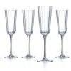 Cristal D'Arques Macassar 5.75 oz. Champagne Flute Set of 4 | Elegant Wine Glasses for Celebrations