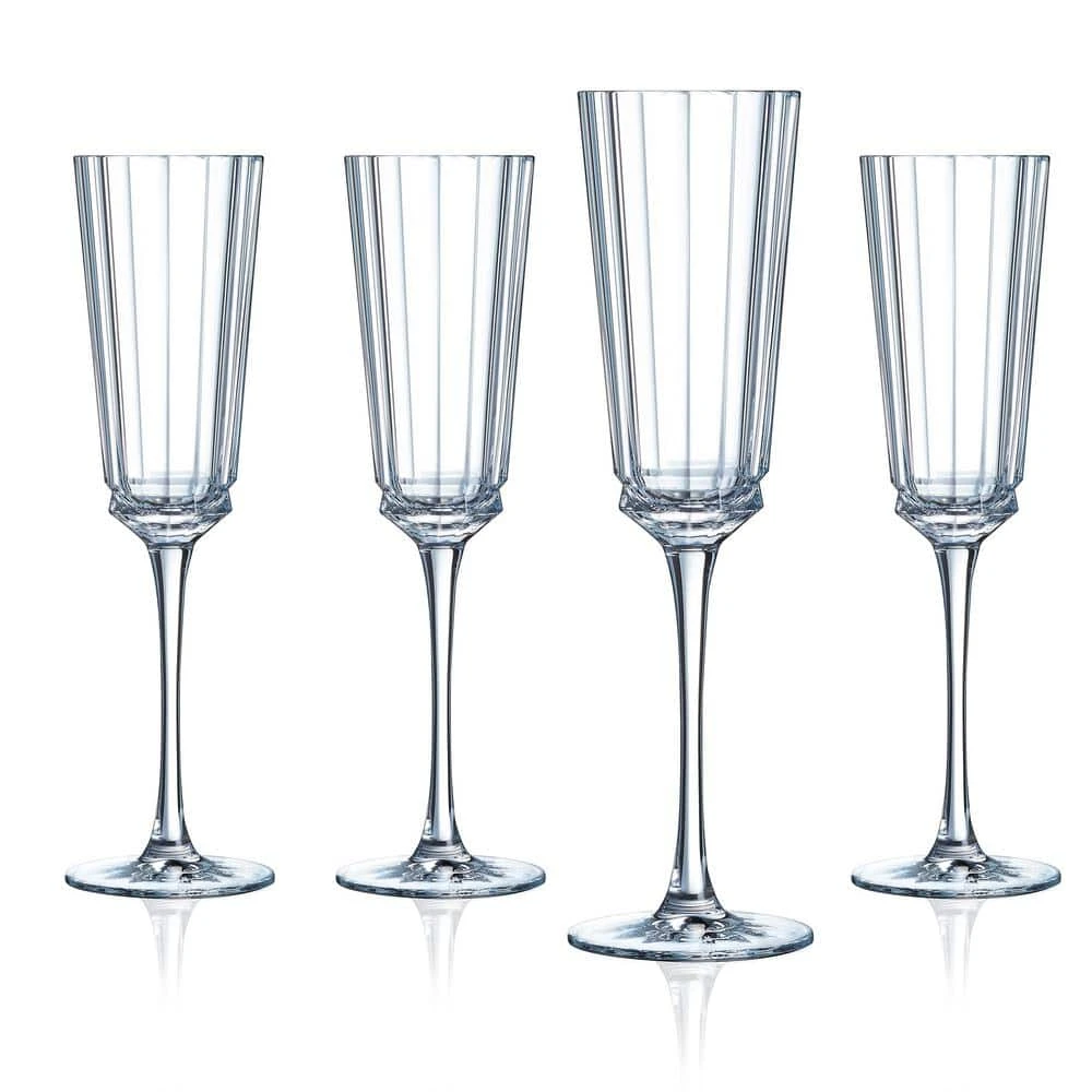Cristal D'Arques Macassar 5.75 oz. Champagne Flute Set of 4 | Elegant Wine Glasses for Celebrations 1 Cristal D'Arques Macassar 5.75 oz. Champagne Flute Set of 4 | Elegant Wine Glasses for Celebrations