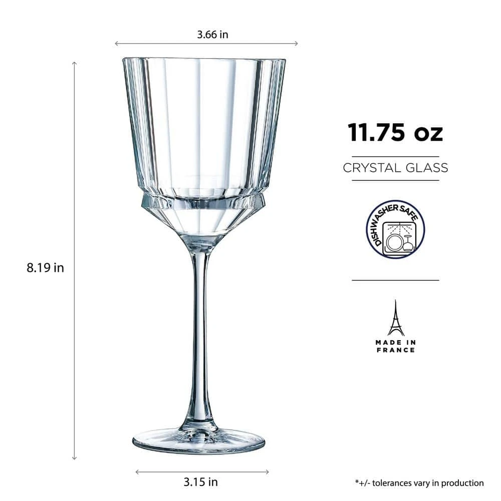 Cristal D'Arques Macassar 11.75 oz. White Wine Glass Set of 4 – Elegant Crystal Stemware for Wine Lovers 2 Cristal D'Arques Macassar 11.75 oz. White Wine Glass Set of 4 – Elegant Crystal Stemware for Wine Lovers - Image 2