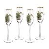 Spode 4-Piece Christmas Tree Glass Champagne Flute Set - Elegant Holiday Drinkware