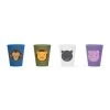 10oz Kids Bamboo Cups Set of 4 Assorted Animals - Monkey, Pig, Lion, Bear by RED ROVER