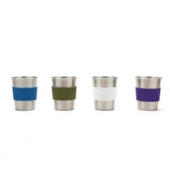 RED ROVER 10 oz. Stainless Steel Cups in White, Blue, Green, Purple (Set of 4) - Durable & Stylish Drinking Glasses