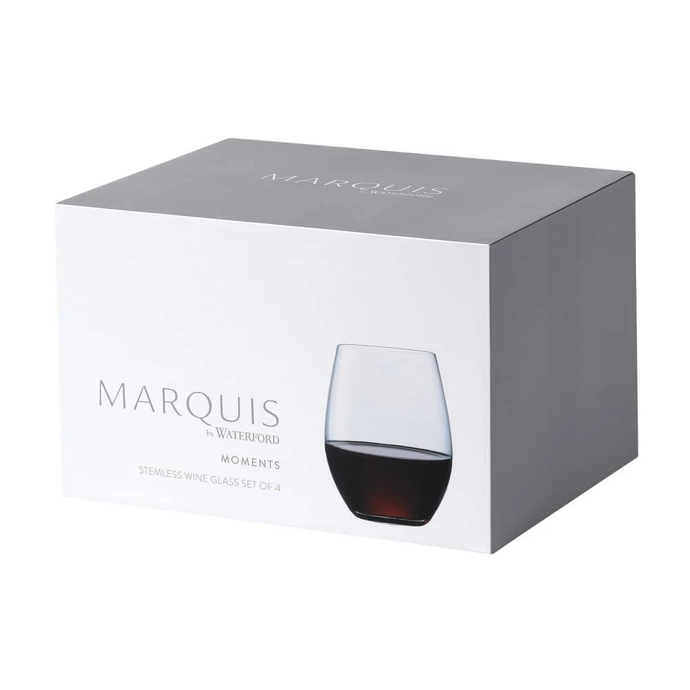 Marquis By Waterford Moments 18.6 oz. Clear Wine Stemless Glasses (Set of 4) - Elegant Drinking Glasses for Wine, Cocktails & More 3 Marquis By Waterford Moments 18.6 oz. Clear Wine Stemless Glasses (Set of 4) - Elegant Drinking Glasses for Wine, Cocktails & More - Image 3