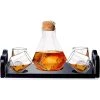 6-Piece Italian Crafted Glass Decanter and Whisky Glasses Set by J&V TEXTILES - Elegant Drinking Glasses & Sets