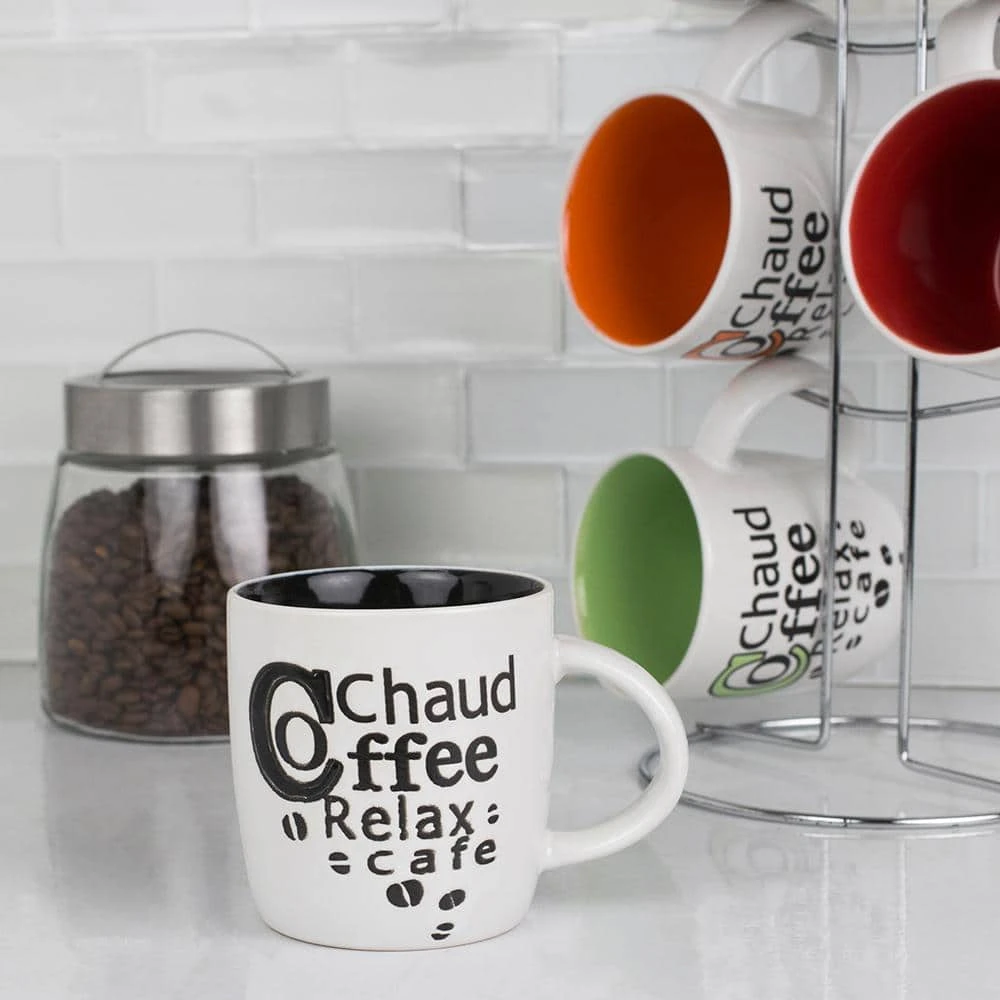 6-Piece Mug Set with Stand | Durable Ceramic Coffee Mugs | Unbranded 4 6-Piece Mug Set with Stand | Durable Ceramic Coffee Mugs | Unbranded - Image 4