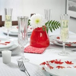 4-Piece Longchamp Flute Set by Eclat Cristal D'Arques Paris - Elegant Champagne Glasses -Drinkware Shop eclat cristal d arques paris champagne glasses p1632 31 1000