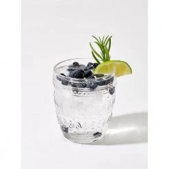 Euro Ceramica Fez 4-Piece 12 oz. Clear Old Fashioned Glass Set - Elegant Drinking Glasses