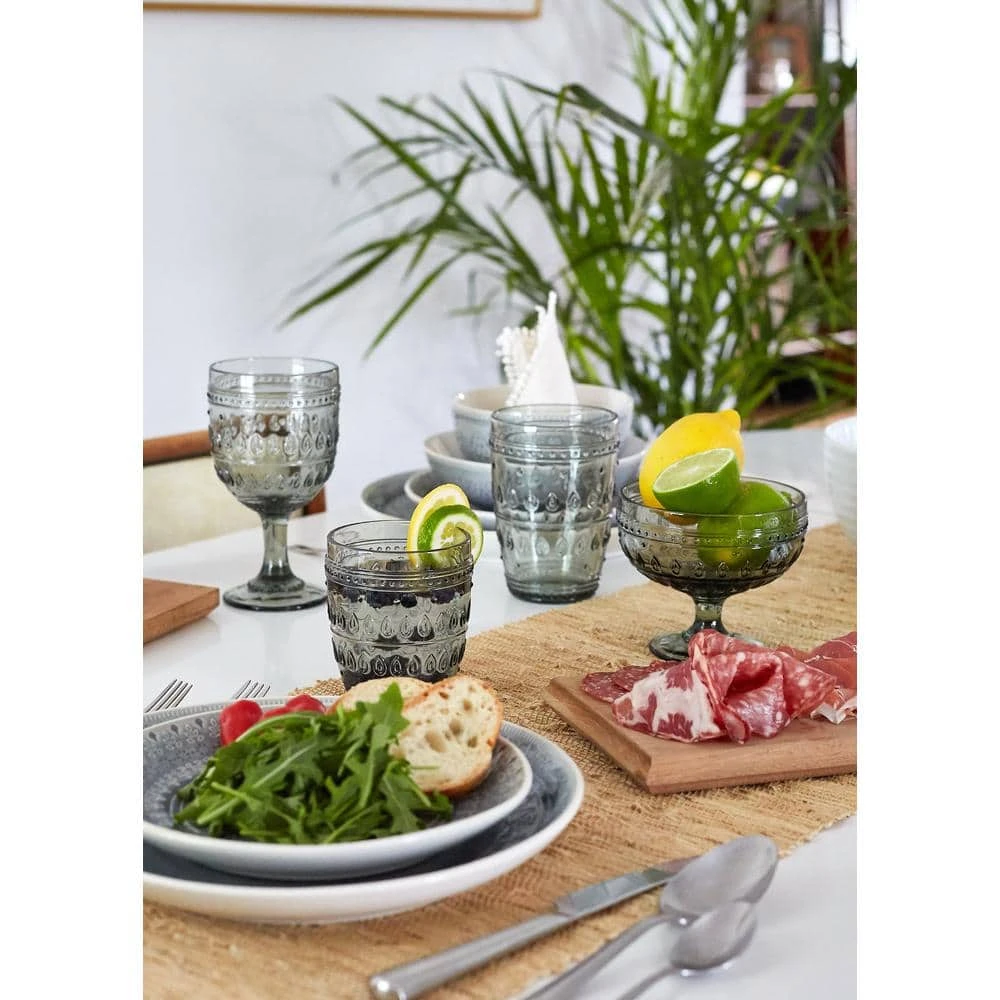 Fez 4-Piece 12oz. Grey Wine Glass Set by Euro Ceramica - Premium Red Wine Glasses for Elegant Dining 6 Fez 4-Piece 12oz. Grey Wine Glass Set by Euro Ceramica - Premium Red Wine Glasses for Elegant Dining - Image 6