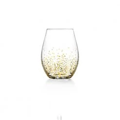 20 oz. Gold Luster Stemless Wine Glasses (Set of 4) - Elegant Modern Glassware by FITZ and FLOYD