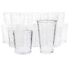 16 Piece Swirl Clear Assorted Glassware Set - Elegant Drinking Glasses by GIBSON HOME