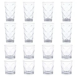 GIBSON HOME 16 Piece Lattice Glassware Drinkware Set - Elegant and Durable Drinking Glasses 8 GIBSON HOME 16 Piece Lattice Glassware Drinkware Set - Elegant and Durable Drinking Glasses -Drinkware Shop gibson home drinking glasses sets 985117467m 4f 1000