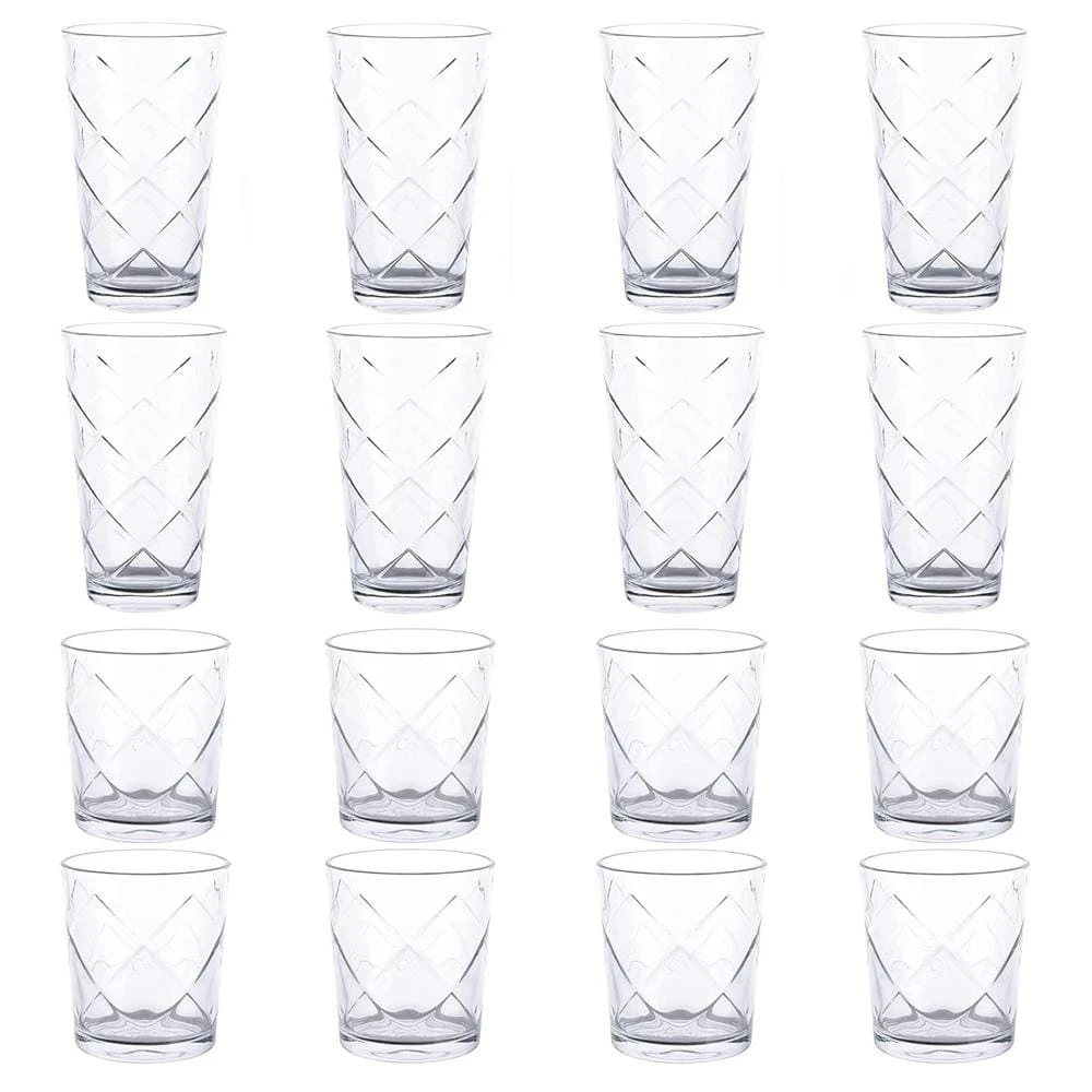 GIBSON HOME 16 Piece Lattice Glassware Drinkware Set - Elegant and Durable Drinking Glasses 3 GIBSON HOME 16 Piece Lattice Glassware Drinkware Set - Elegant and Durable Drinking Glasses - Image 3