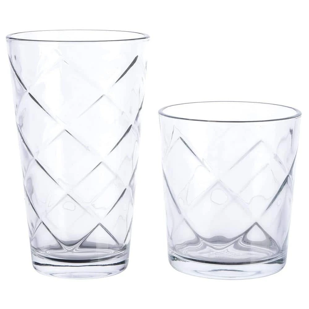 GIBSON HOME 16 Piece Lattice Glassware Drinkware Set - Elegant and Durable Drinking Glasses 1 GIBSON HOME 16 Piece Lattice Glassware Drinkware Set - Elegant and Durable Drinking Glasses