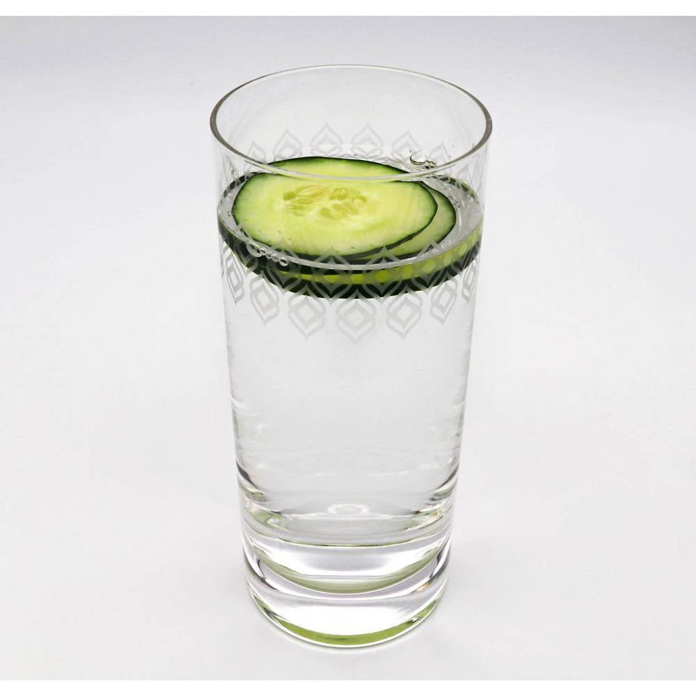 Set of 4 - 16 oz. Double Etched Frosted Glass Tumblers by Alchemade - Elegant Drinking Glasses for Everyday Use 2 Set of 4 - 16 oz. Double Etched Frosted Glass Tumblers by Alchemade - Elegant Drinking Glasses for Everyday Use - Image 2