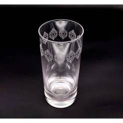 16 oz. Glass Tumblers with Etched Frosted Design, Set of 4 by Alchemade - Elegant Drinking Glasses for Any Occasion -Drinkware Shop glass alchemade drinking glasses sets alch 3501 4f 1000