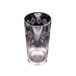 16 oz. Glass Tumblers with Etched Frosted Design, Set of 4 by Alchemade - Elegant Drinking Glasses for Any Occasion