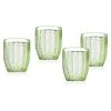 Godinger Twill 11 oz. Green Doff Glasses - Set of 4 for Cocktails & Shots