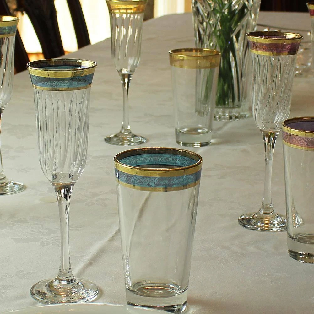 Melania Multicolor 10 oz. High Ball Tumbler (Set of 6) - Vibrant Cocktail Glasses by Lorren Home Trends 8 Melania Multicolor 10 oz. High Ball Tumbler (Set of 6) - Vibrant Cocktail Glasses by Lorren Home Trends - Image 8