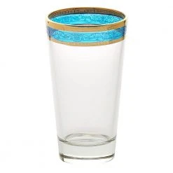Melania Multicolor 10 oz. High Ball Tumbler (Set of 6) - Vibrant Cocktail Glasses by Lorren Home Trends 12 Melania Multicolor 10 oz. High Ball Tumbler (Set of 6) - Vibrant Cocktail Glasses by Lorren Home Trends -Drinkware Shop gold lorren home trends highball glasses 9430 44 1000