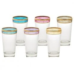 Melania Multicolor 10 oz. High Ball Tumbler (Set of 6) - Vibrant Cocktail Glasses by Lorren Home Trends