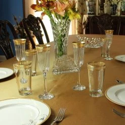 Melania 10 oz. Amber High Ball Glass Set of 6 - Elegant Cocktail Glasses by Lorren Home Trends -Drinkware Shop gold lorren home trends highball glasses 9440 4f 1000