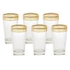 Melania 10 oz. Amber High Ball Glass Set of 6 - Elegant Cocktail Glasses by Lorren Home Trends