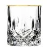 Opera Gold Rim 9 oz Rocks Glass Set (4-Piece) - Elegant Whiskey Glasses by Lorren Home Trends