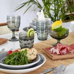 Euro Ceramica Fez 4-Piece 14 oz. Grey Highball Glass Set - Elegant Cocktail Glasses for Any Occasion -Drinkware Shop grey highball glasses gl fz81165g 31 1000