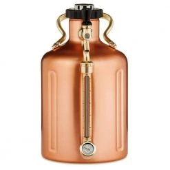GrowlerWerks UKeg 128 oz. Copper Plated Pressurized Growler - Premium Beer Dispenser with Tap & CO2 Charger