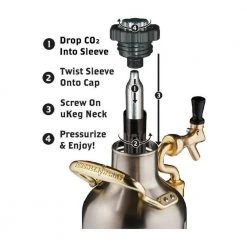 UKeg 128 oz. Stainless Steel Pressurized Growler - Perfect for Fresh Draft Beer at Home -Drinkware Shop growlerwerks beer growlers gwa1002 st nb 00 44 1000