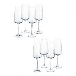Genoa 12 oz. Lead-Free Crystal Champagne Flutes (Set of 8) - Elegant Glassware for Celebrations -Drinkware Shop home decorators collection champagne glasses 27393020006 1d 1000