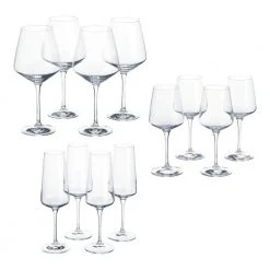 Genoa Lead-Free Crystal Wine Glasses Set of 12 - 26.5 oz Red Wine, 15.5 oz White Wine, 12 oz Champagne -Drinkware Shop home decorators collection champagne glasses 27396020006 66 1000