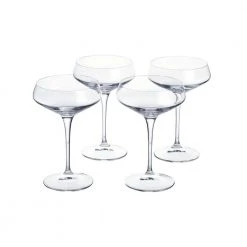 Genoa 11.25 oz. Lead-Free Crystal Coupe Cocktail Glasses (Set of 4) - Elegant Margarita Glasses by Home Decorators Collection
