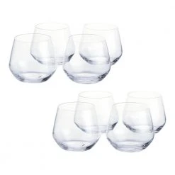 Genoa 18.5 oz. Lead-Free Crystal Stemless Wine Glasses (Set of 8) – Elegant & Durable -Drinkware Shop home decorators collection stemless wine glasses 27391020006 1d 1000