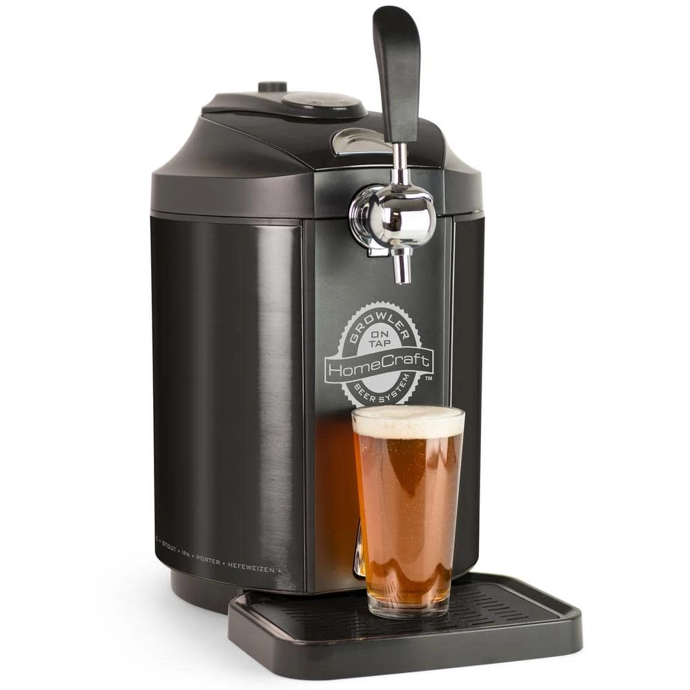 HomeCraft 169 oz. Black Stainless Steel On Tap Beer Growler System – Premium Beer Dispenser for Fresh Draft Beer at Home 2 HomeCraft 169 oz. Black Stainless Steel On Tap Beer Growler System – Premium Beer Dispenser for Fresh Draft Beer at Home - Image 2