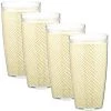 Kraftware Fishnet 22 oz. Ivory Insulated Drinkware Set of 4 - Stylish & Durable Drinking Glasses