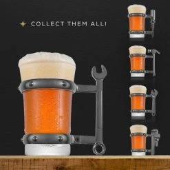 JoyJolt Tools Collection 17 oz. Combo Wrench Handle Single Beer Mug - Unique Beer Glass for Men & Women 11 JoyJolt Tools Collection 17 oz. Combo Wrench Handle Single Beer Mug - Unique Beer Glass for Men & Women -Drinkware Shop joyjolt beer mugs jbm10150 fa 1000
