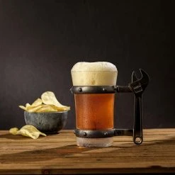 JoyJolt Tools Collection 17 oz Adjustable Wrench Handle Beer Mug - Durable & Stylish -Drinkware Shop joyjolt beer mugs jbm10151 1f 1000