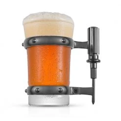 JoyJolt Tools Collection 17 oz. Lead Free Crystal Screwdriver Beer Glass - Unique & Stylish Beer Mug