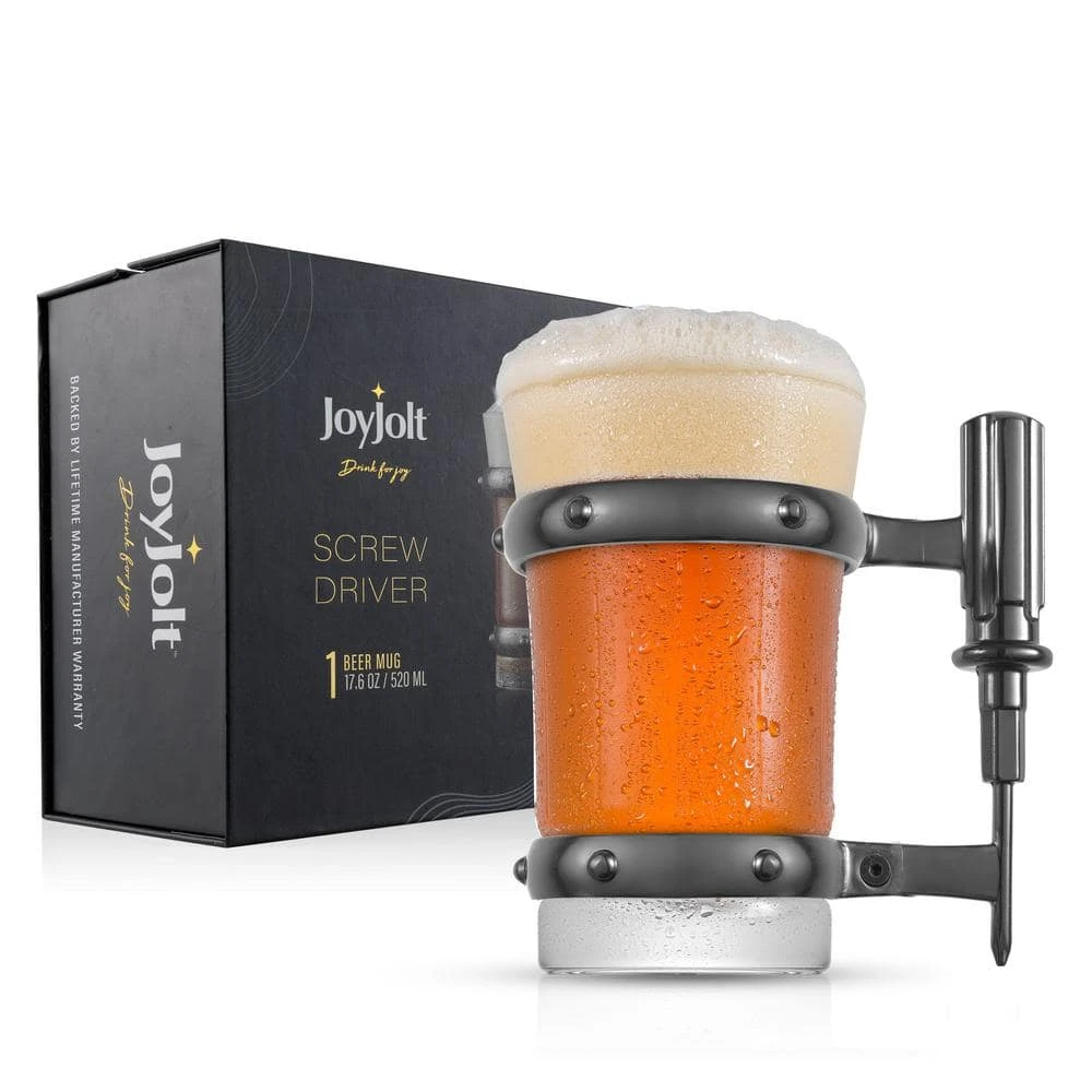 JoyJolt Tools Collection 17 oz. Lead Free Crystal Screwdriver Beer Glass - Unique & Stylish Beer Mug 6 JoyJolt Tools Collection 17 oz. Lead Free Crystal Screwdriver Beer Glass - Unique & Stylish Beer Mug - Image 6