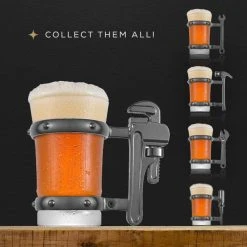 JoyJolt Tools Collection 17 oz. Pipe Wrench Handle Beer Mug - Durable & Unique Design 10 JoyJolt Tools Collection 17 oz. Pipe Wrench Handle Beer Mug - Durable & Unique Design -Drinkware Shop joyjolt beer mugs jbm10153 fa 1000