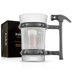 JoyJolt Tools Collection 17 oz. Hammer Handle Single Beer Mug - Unique Design, Perfect for Beer Enthusiasts